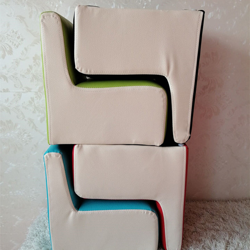 PU Armless Chair10.2"L x12.2"W x 13.7"H Solid Wood Frame Chair for Living Room