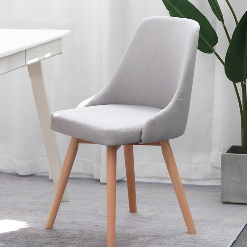 Cotton Blend /PU Upholstered Accent Chair Solid Wood Chair with 4 Legs