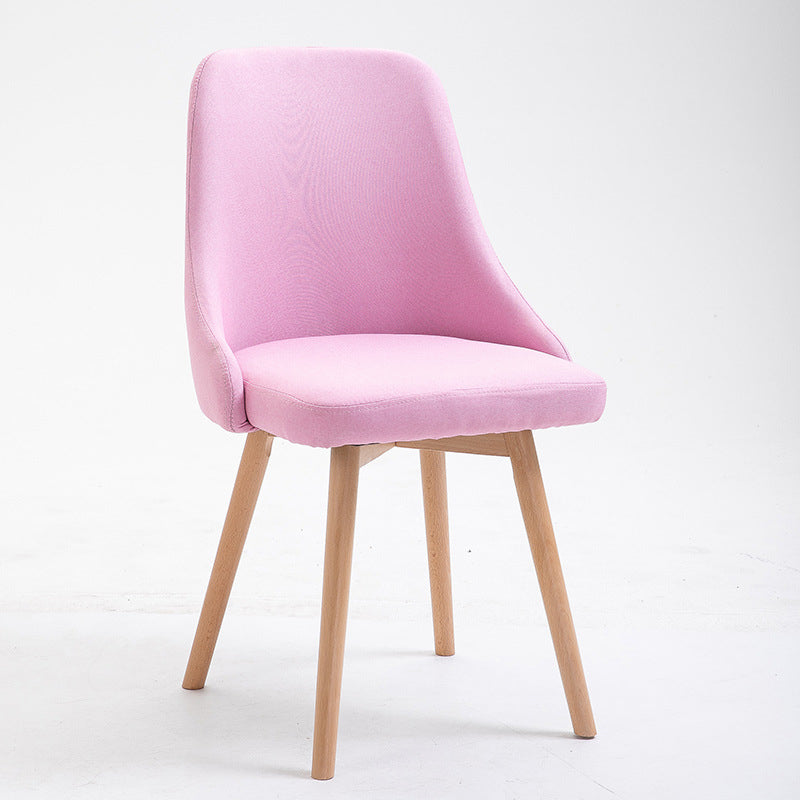 Cotton Blend /PU Upholstered Accent Chair Solid Wood Chair with 4 Legs