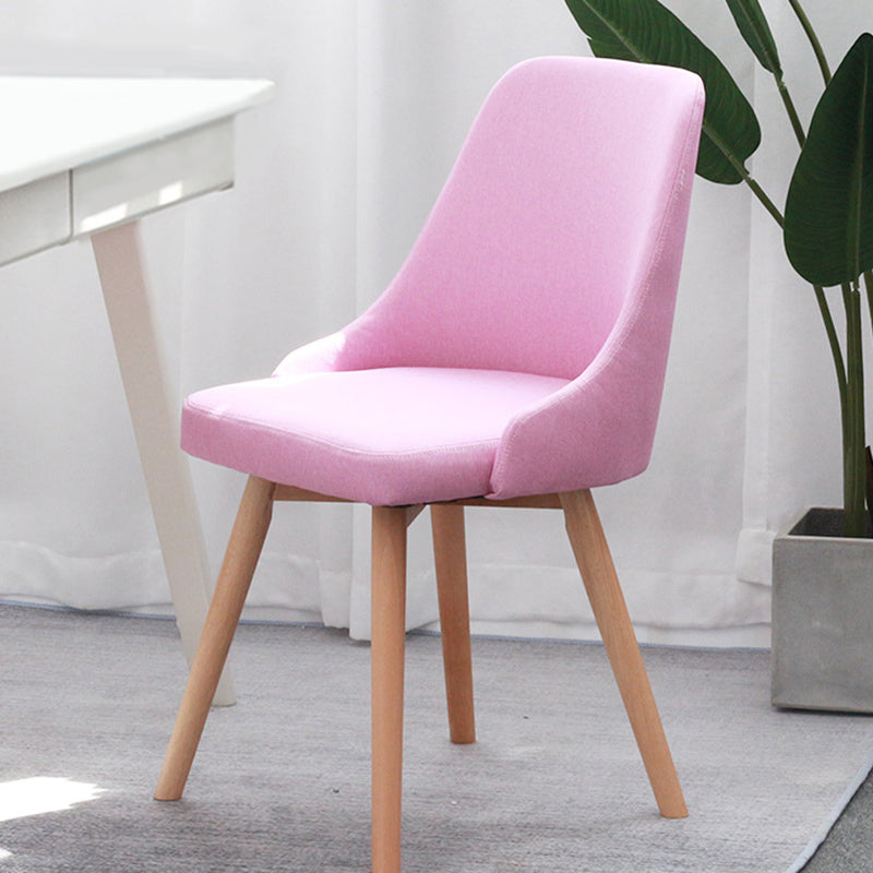 Cotton Blend /PU Upholstered Accent Chair Solid Wood Chair with 4 Legs