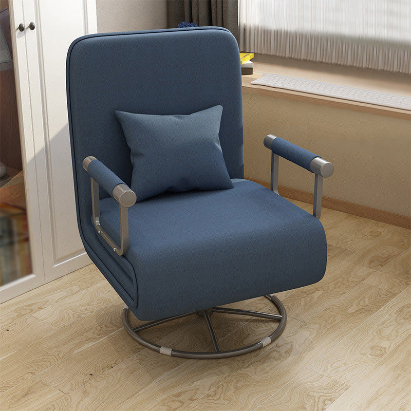 Square Arm Swivel Chair Leather/Linen Accent Chair for Apartment