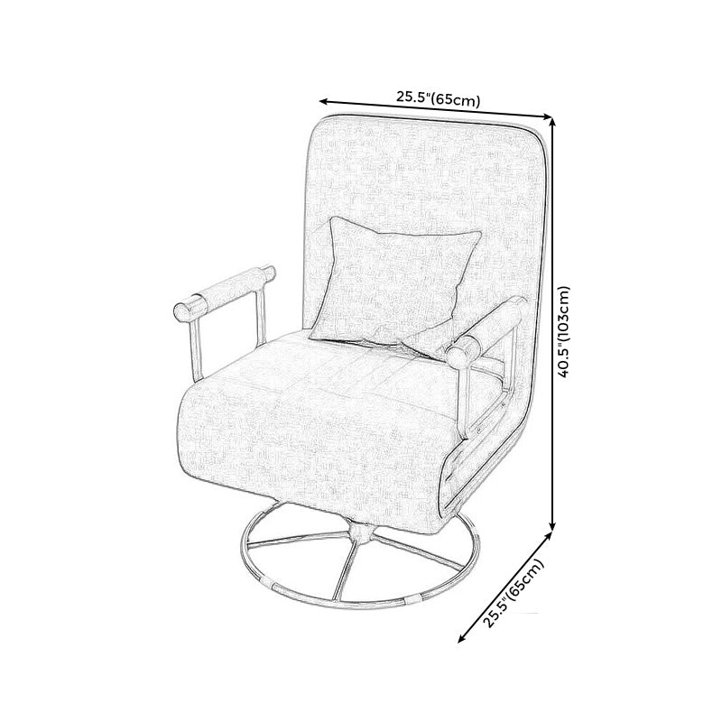 Square Arm Swivel Chair Leather/Linen Accent Chair for Apartment