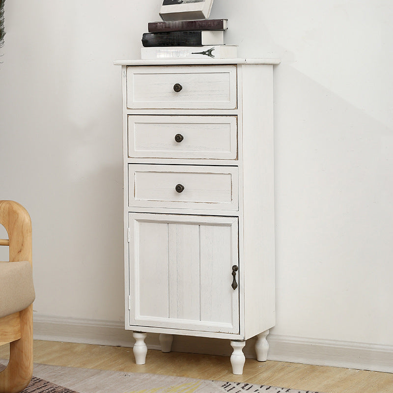 Industrial Accent Cabinet with 1 Door Turned Legs Storage Cabinet with Drawers