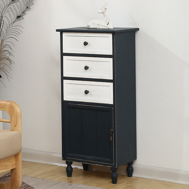 Industrial Accent Cabinet with 1 Door Turned Legs Storage Cabinet with Drawers