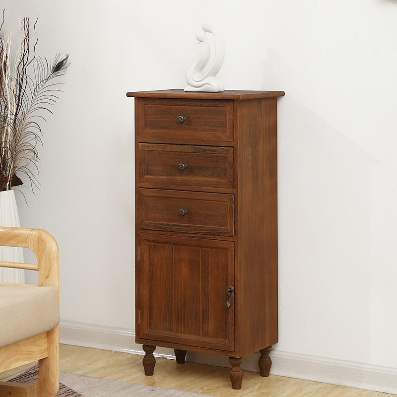 Industrial Accent Cabinet with 1 Door Turned Legs Storage Cabinet with Drawers