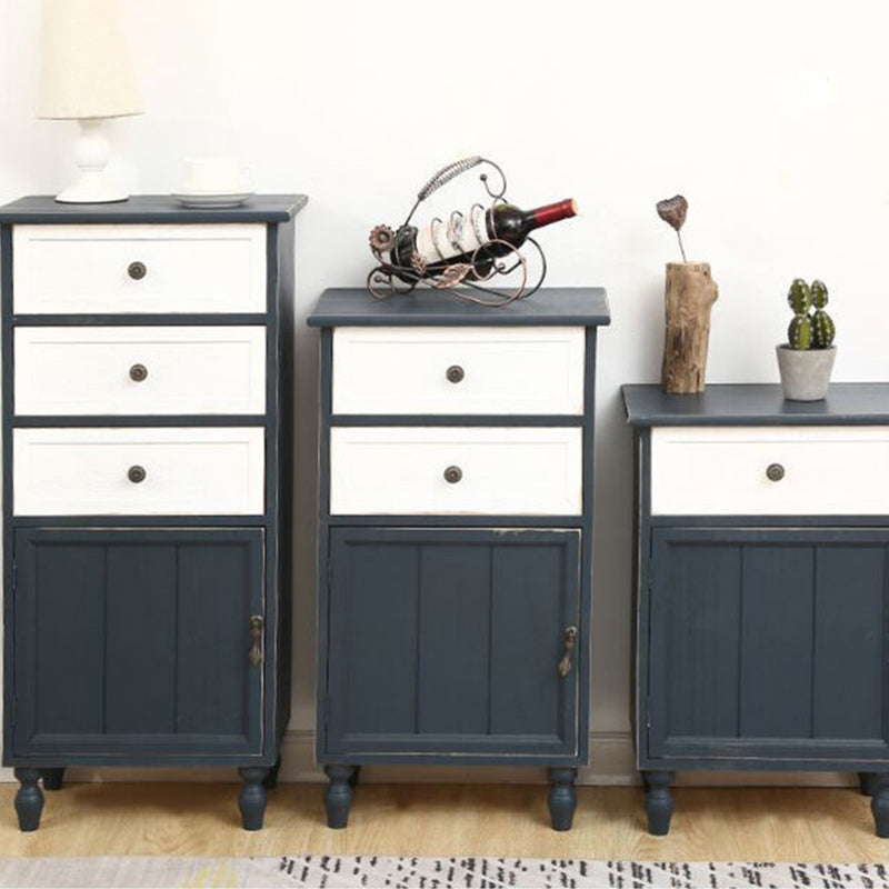 Industrial Accent Cabinet with 1 Door Turned Legs Storage Cabinet with Drawers