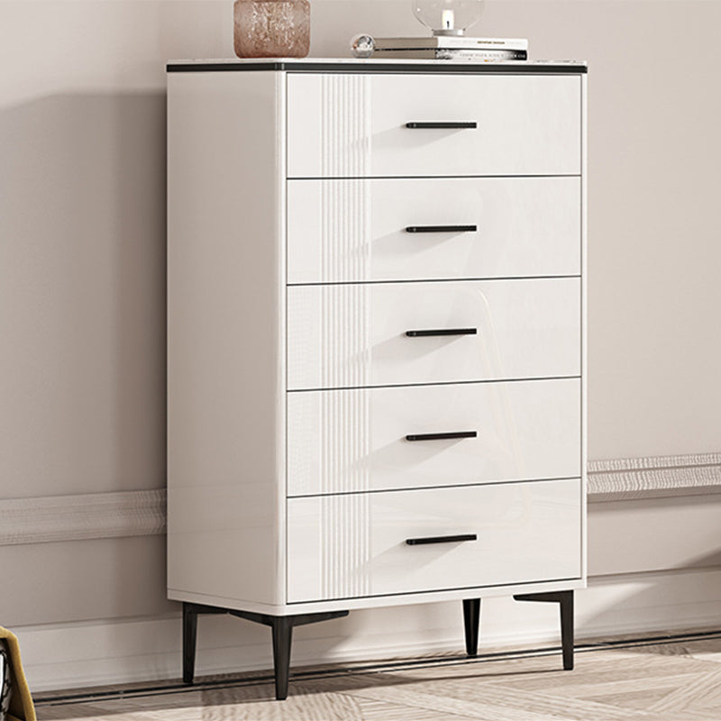 11.81" Wide Accent Chest White Contemporary Chest with Drawers