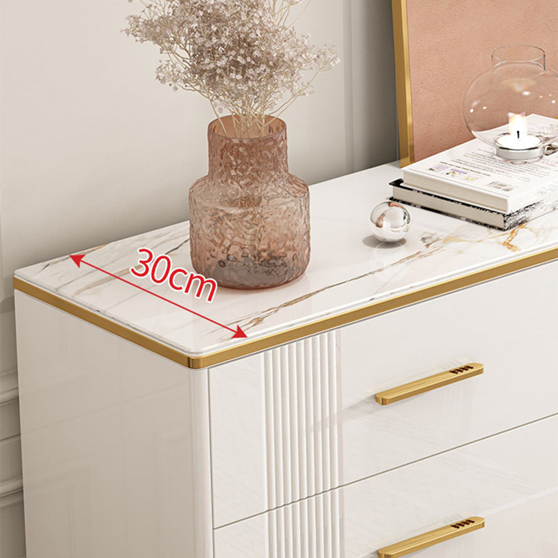 11.81" Wide Accent Chest White Contemporary Chest with Drawers