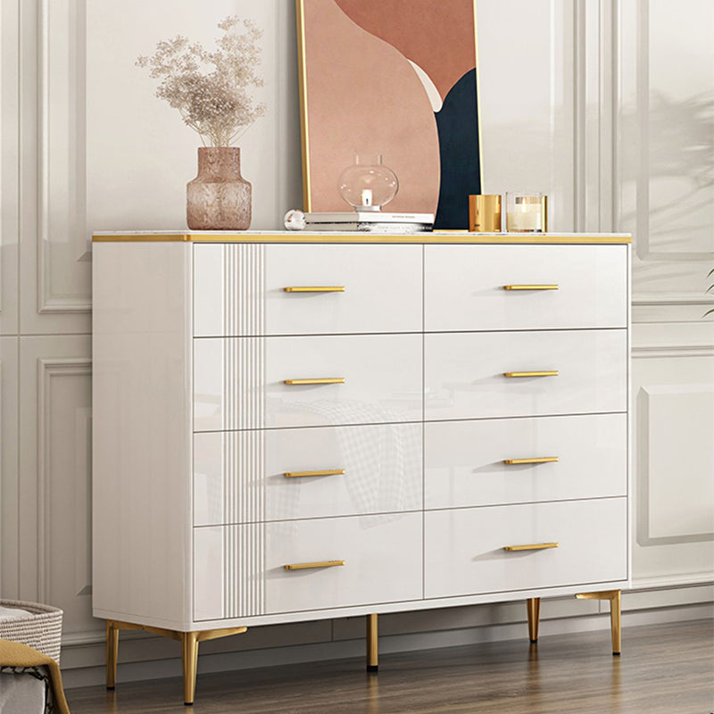 11.81" Wide Accent Chest White Contemporary Chest with Drawers