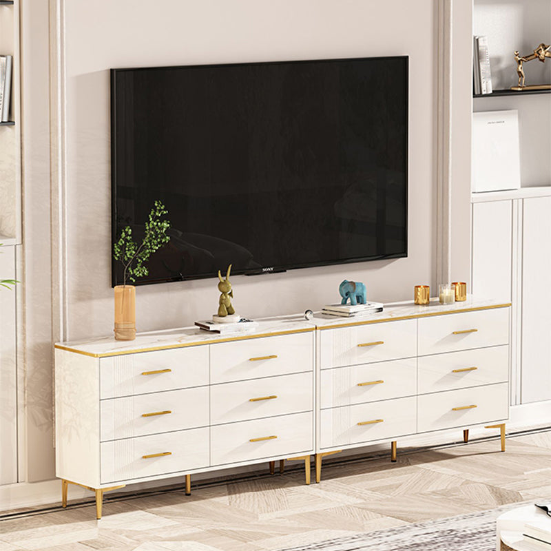 11.81" Wide Accent Chest White Contemporary Chest with Drawers