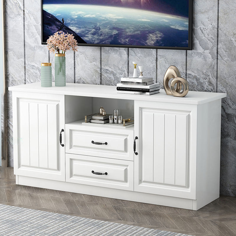Scandinavian Style Wood 2-Door TV Stand TV Console with Shelf