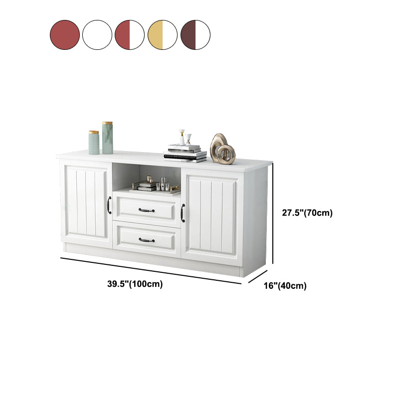 Scandinavian Style Wood 2-Door TV Stand TV Console with Shelf