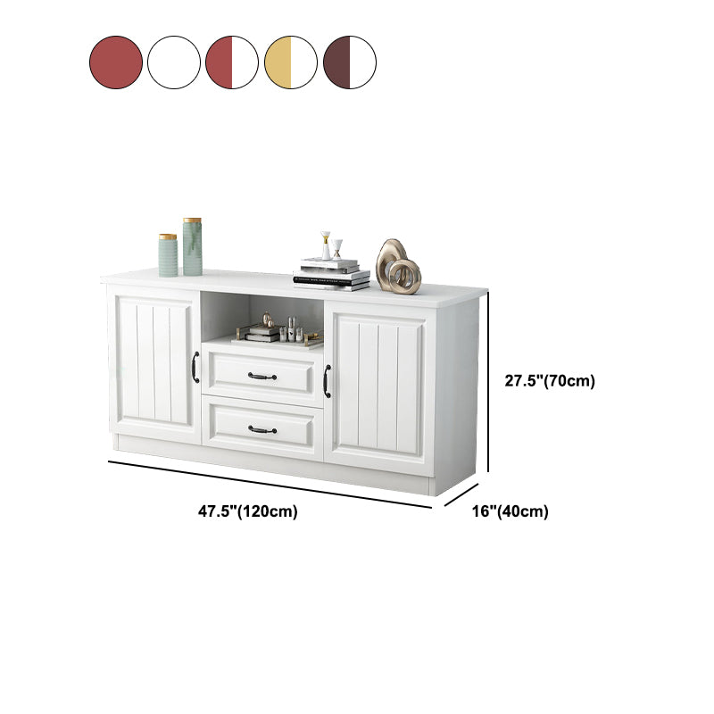 Scandinavian Style Wood 2-Door TV Stand TV Console with Shelf