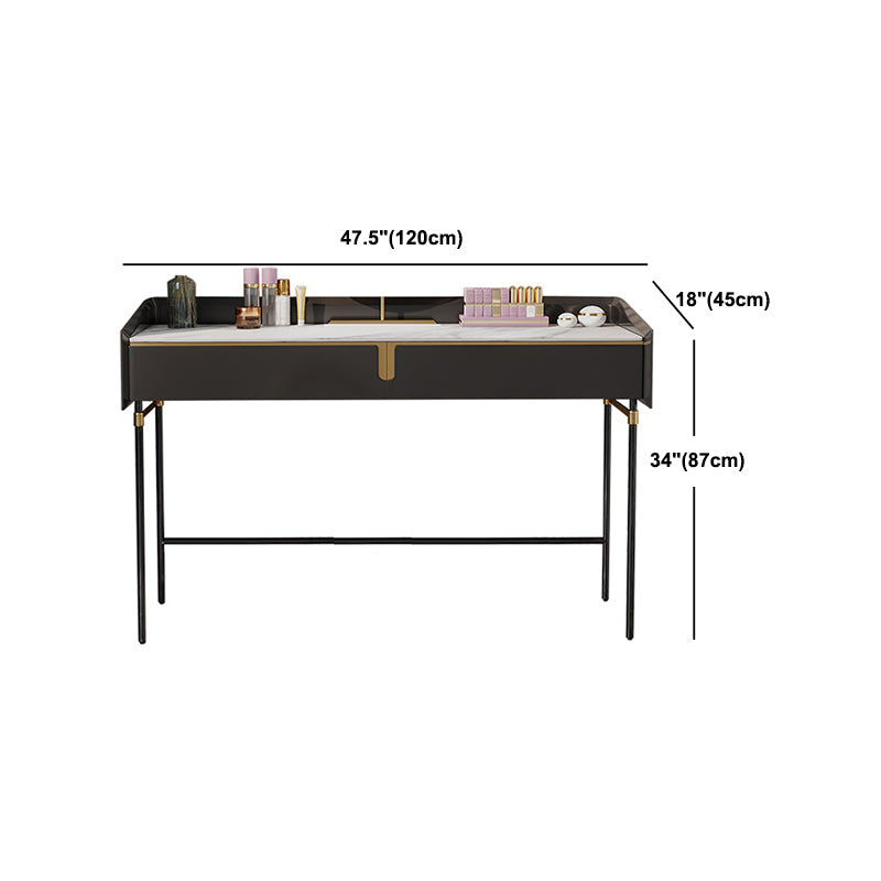 Modern Black Vanity Makeup Stone Top Dressing Table with Storage