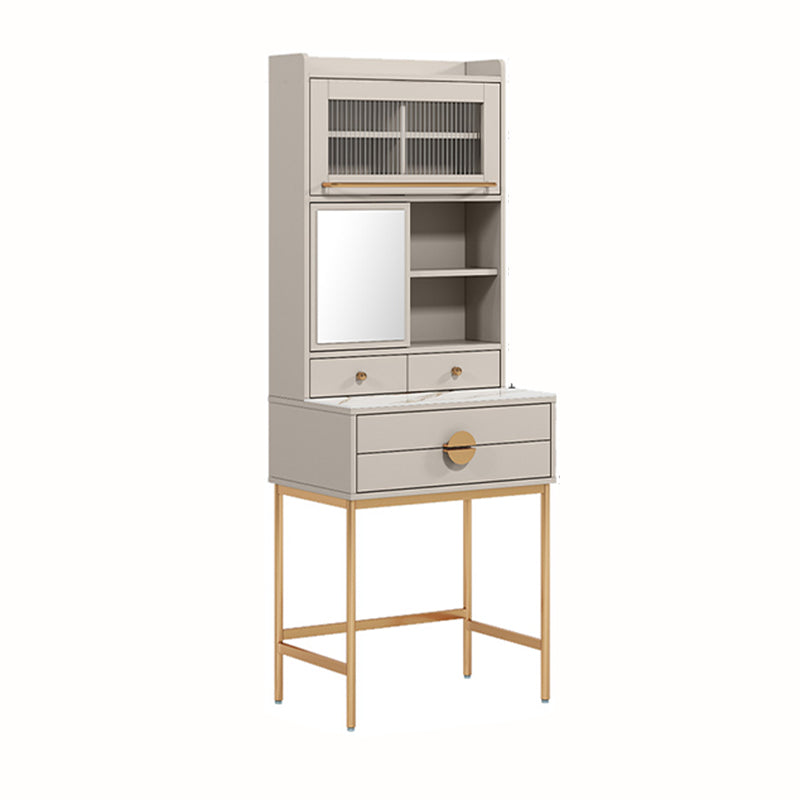 Contemporary 4 Drawer Makeup Vanity Set Wood Vanity Makeup Table Set