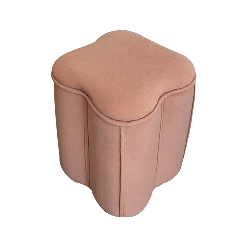 Contemporary Specialty Pouf Ottoman Plain Velvet Stain Resistant Boucle Ottoman