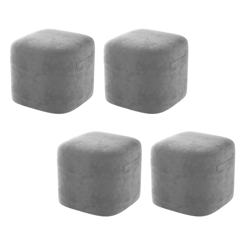 Trendy Square Leather Ottoman Plain Waterproof Indoor Foot Cube Ottoman Stool