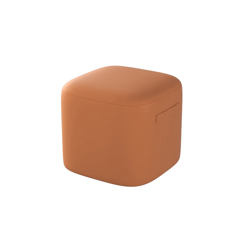 Trendy Square Leather Ottoman Plain Waterproof Indoor Foot Cube Ottoman Stool