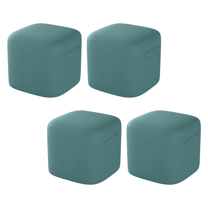 Trendy Square Leather Ottoman Plain Waterproof Indoor Foot Cube Ottoman Stool