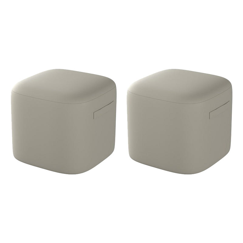 Trendy Square Leather Ottoman Plain Waterproof Indoor Foot Cube Ottoman Stool
