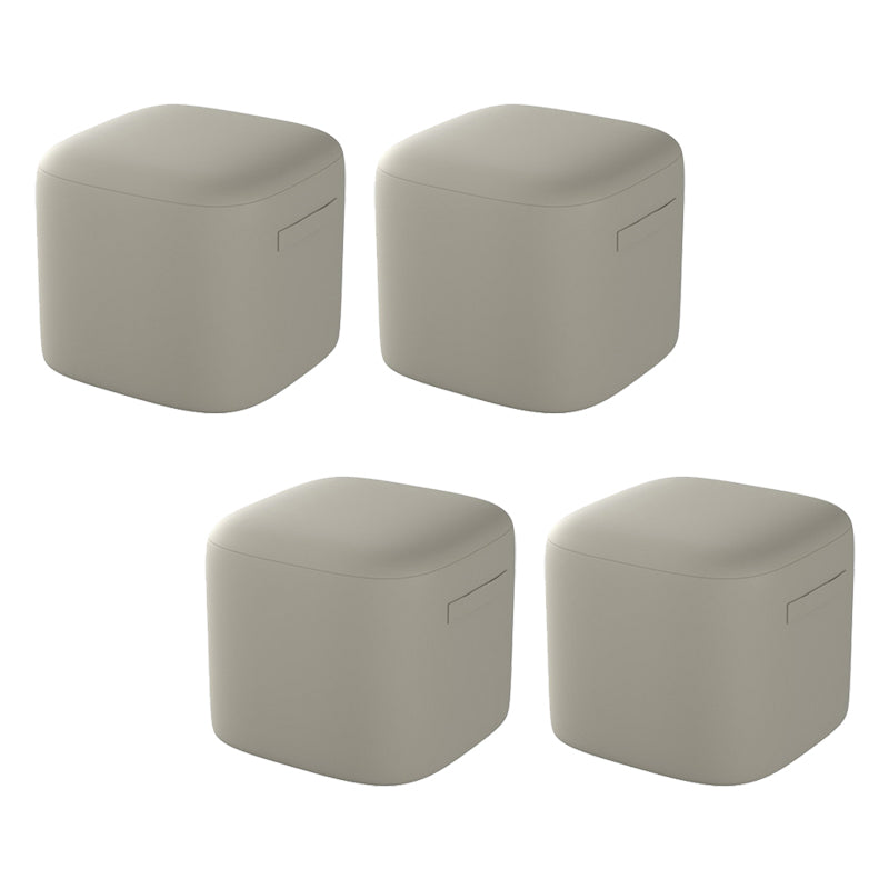 Trendy Square Leather Ottoman Plain Waterproof Indoor Foot Cube Ottoman Stool