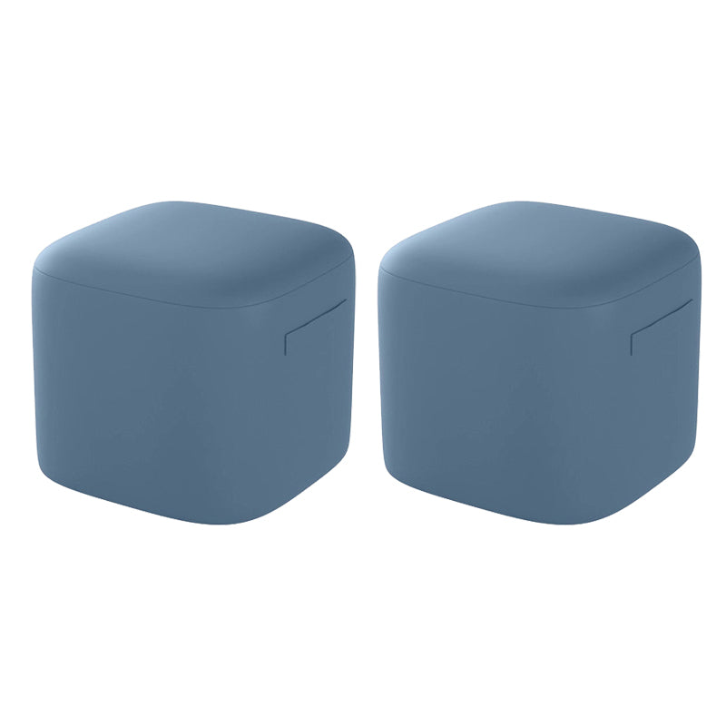 Trendy Square Leather Ottoman Plain Waterproof Indoor Foot Cube Ottoman Stool