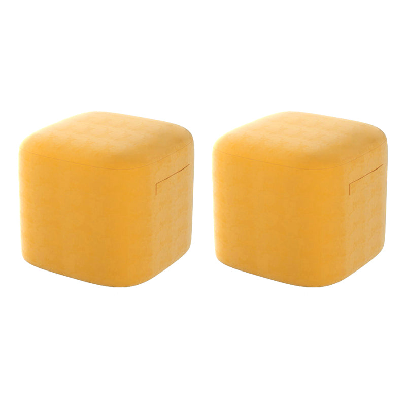 Trendy Square Leather Ottoman Plain Waterproof Indoor Foot Cube Ottoman Stool