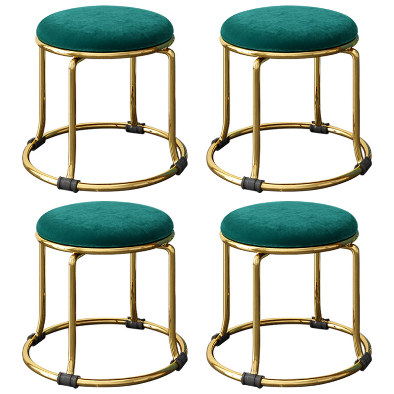 Scratch Resistant Round Standard Solid Color Cotton Ottoman for Living Room