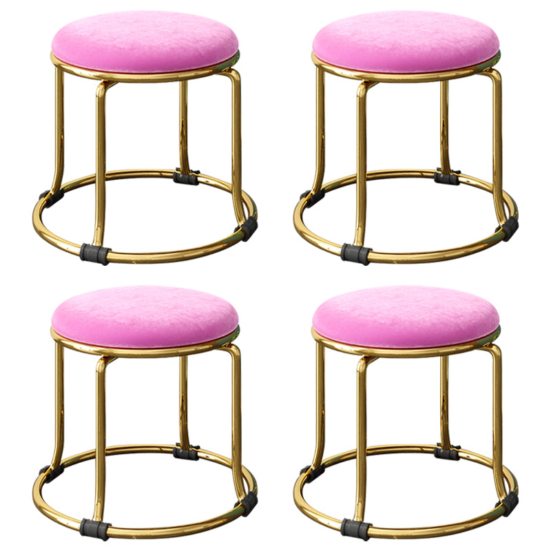 Scratch Resistant Round Standard Solid Color Cotton Ottoman for Living Room