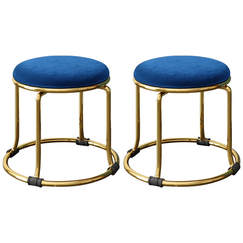 Scratch Resistant Round Standard Solid Color Cotton Ottoman for Living Room