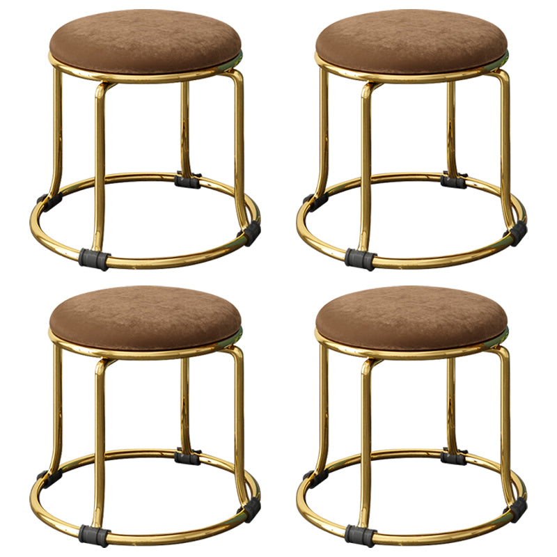 Scratch Resistant Round Standard Solid Color Cotton Ottoman for Living Room