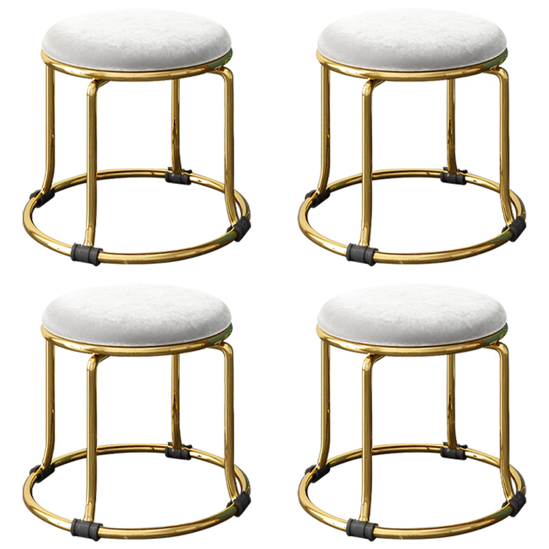 Scratch Resistant Round Standard Solid Color Cotton Ottoman for Living Room