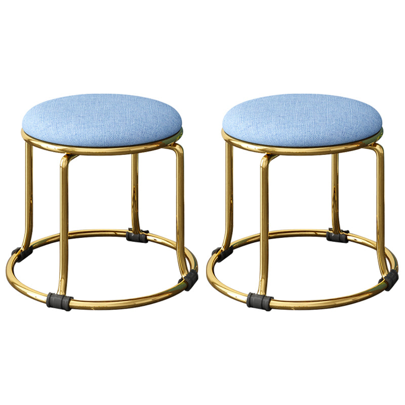 Scratch Resistant Round Standard Solid Color Cotton Ottoman for Living Room