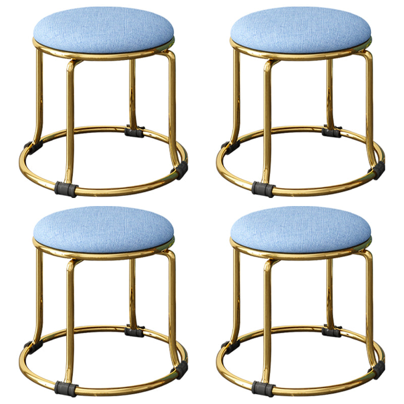 Scratch Resistant Round Standard Solid Color Cotton Ottoman for Living Room