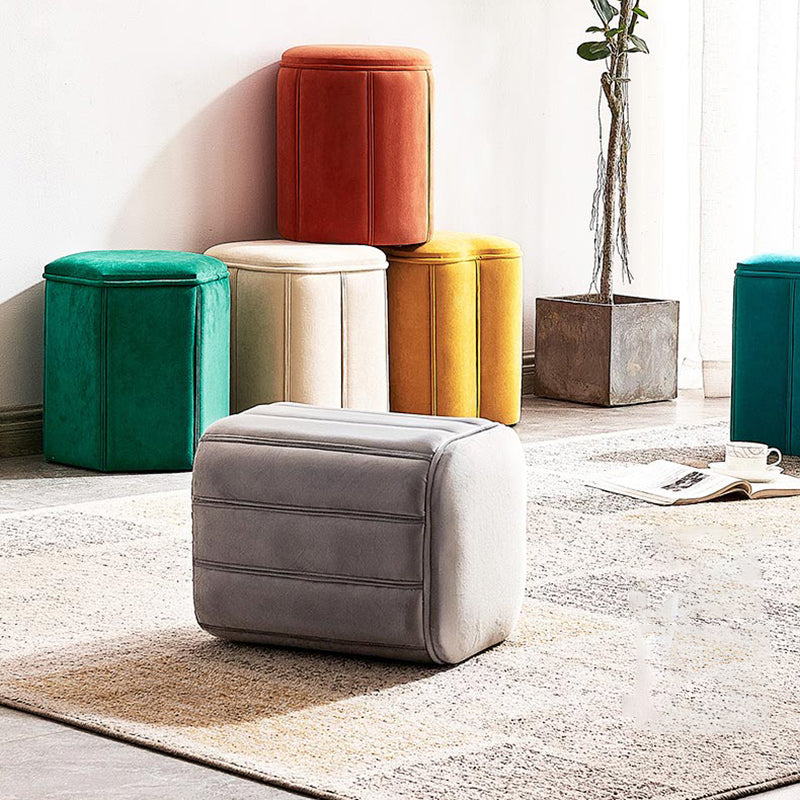 Fade Resistant Cube Ottoman Tufted Velvet Square Solid Color Modern Indoor Ottoman