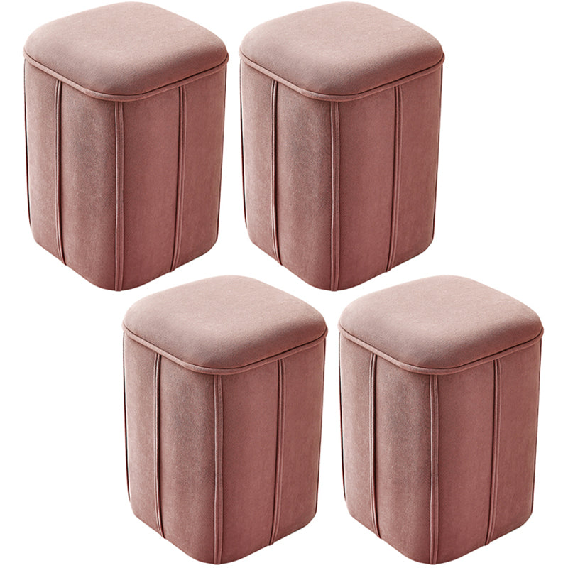 Fade Resistant Cube Ottoman Tufted Velvet Square Solid Color Modern Indoor Ottoman
