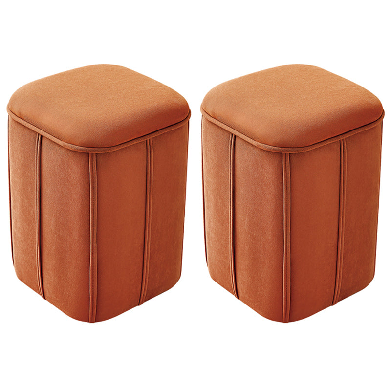 Fade Resistant Cube Ottoman Tufted Velvet Square Solid Color Modern Indoor Ottoman
