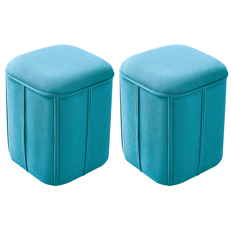 Fade Resistant Cube Ottoman Tufted Velvet Square Solid Color Modern Indoor Ottoman