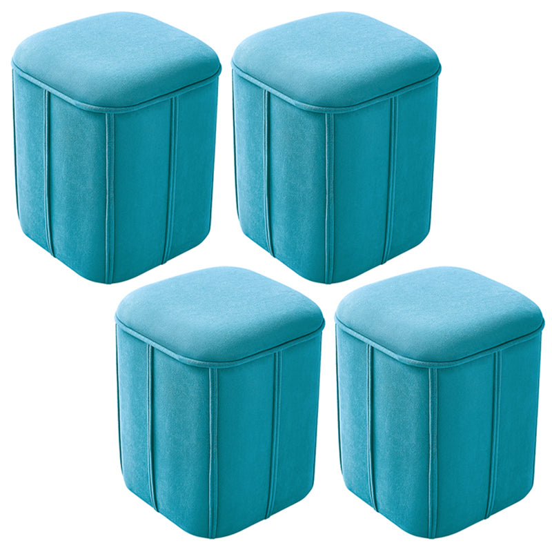 Fade Resistant Cube Ottoman Tufted Velvet Square Solid Color Modern Indoor Ottoman
