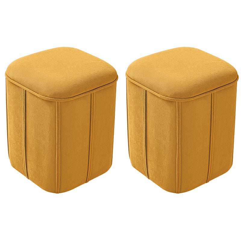 Fade Resistant Cube Ottoman Tufted Velvet Square Solid Color Modern Indoor Ottoman