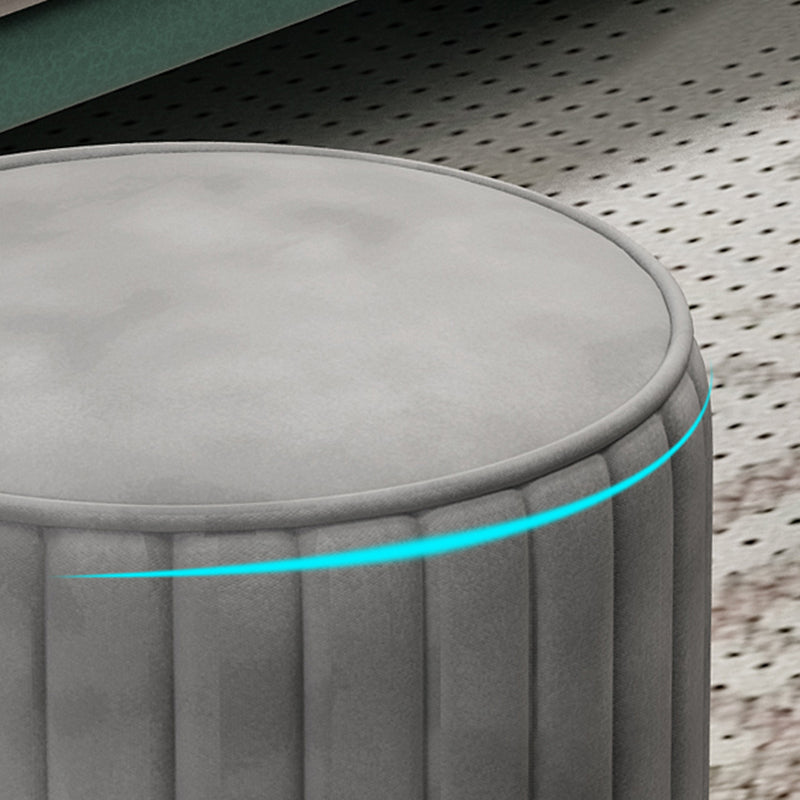 Glam Velvet Pouf Chair Tear Resistant Cylinder Shape Gold Base Ottoman Stool