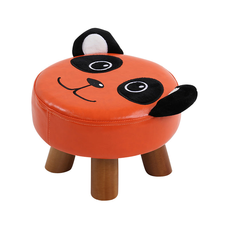 Modern Water Resistant Ottoman Specialty Shape Yellow Leather Standard