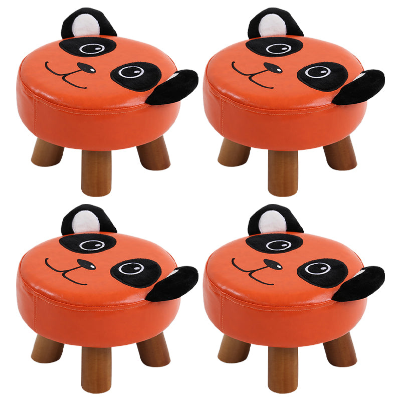 Modern Water Resistant Ottoman Specialty Shape Yellow Leather Standard