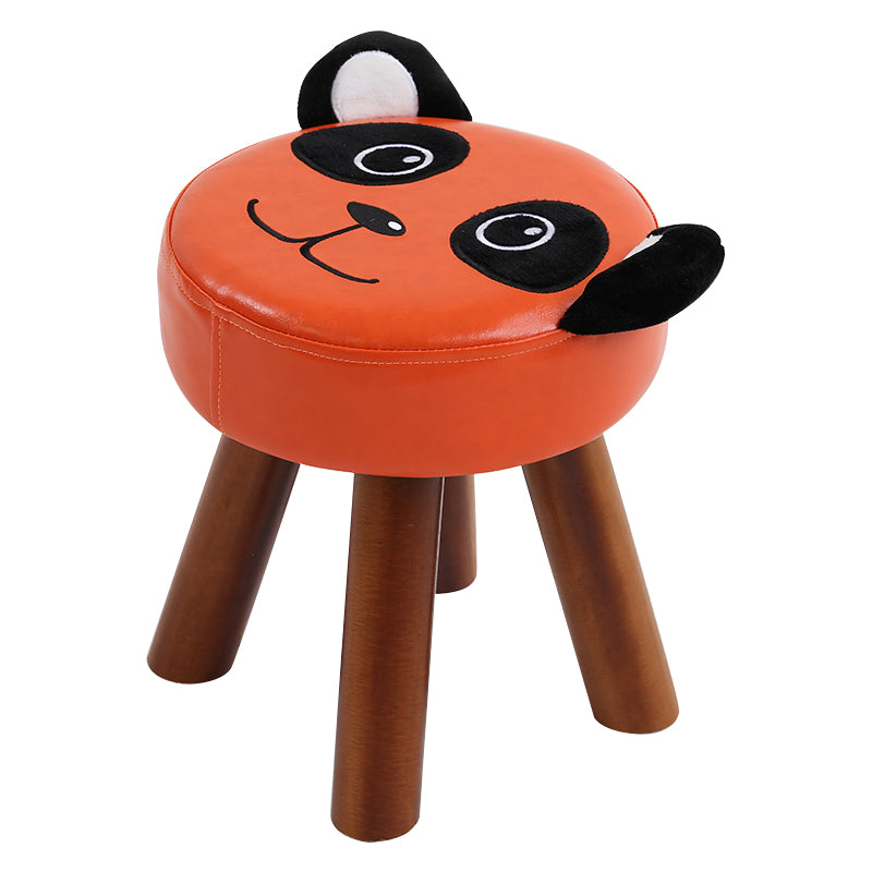 Modern Water Resistant Ottoman Specialty Shape Yellow Leather Standard