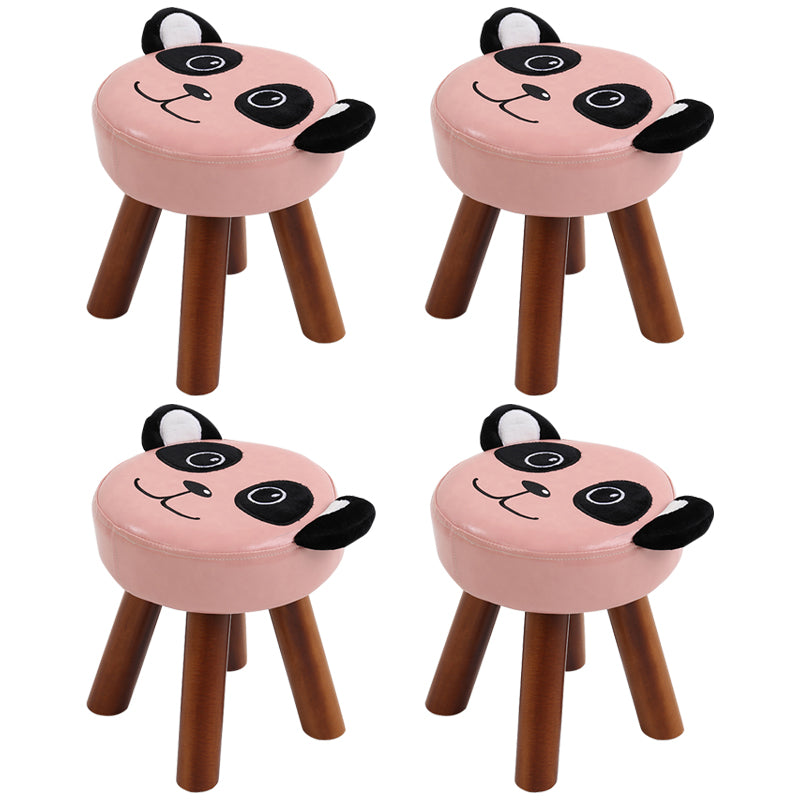 Modern Water Resistant Ottoman Specialty Shape Yellow Leather Standard