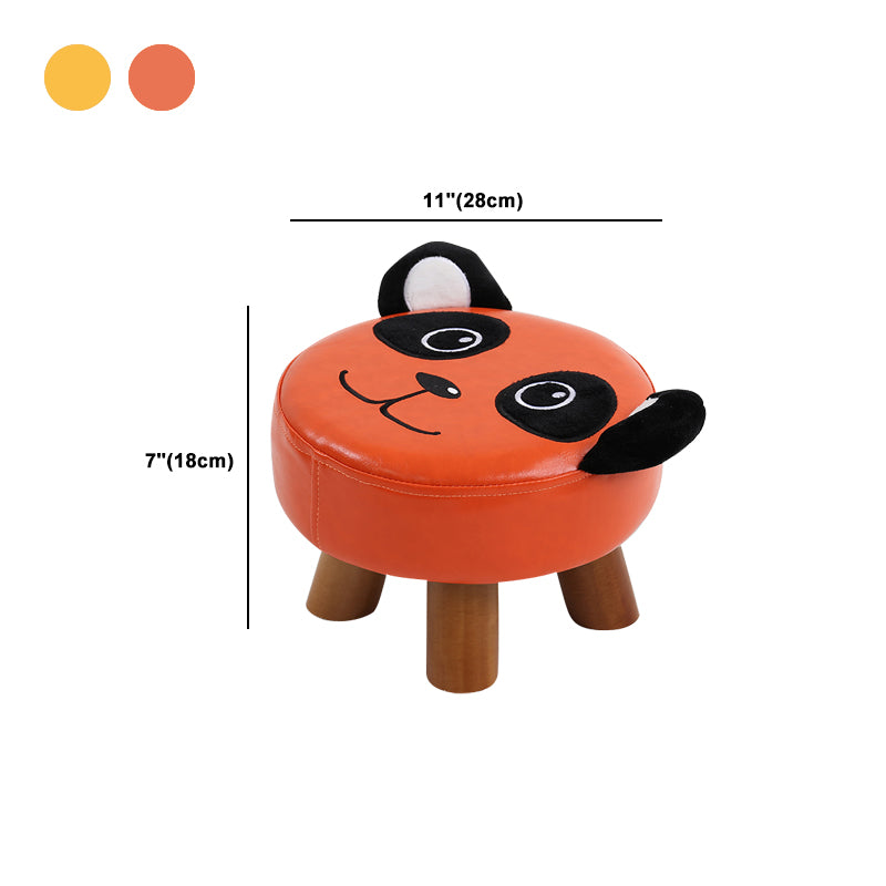 Modern Water Resistant Ottoman Specialty Shape Yellow Leather Standard