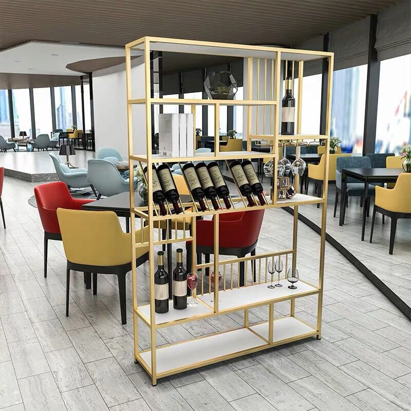 Modern Metal Wine Holder Rack 47.2" x 11.8" x 70.9" with Shelf Wine Racks Floor