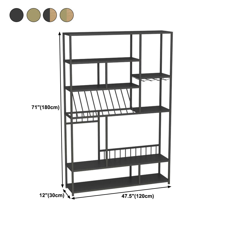 Modern Metal Wine Holder Rack 47.2" x 11.8" x 70.9" with Shelf Wine Racks Floor