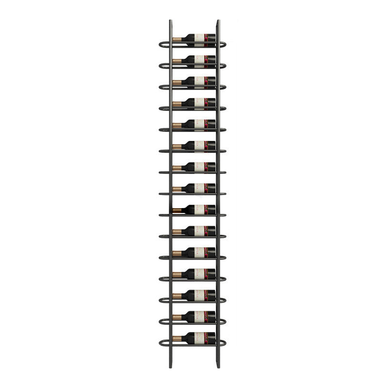 Industrial Floor Wine Bottle Rack Black Iron Bottle Holder for Bar