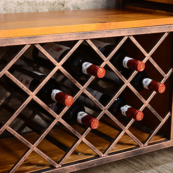 Industrial Wine Glass Stemware Rack Holder Floor Solid Wood Wine Rack Kit